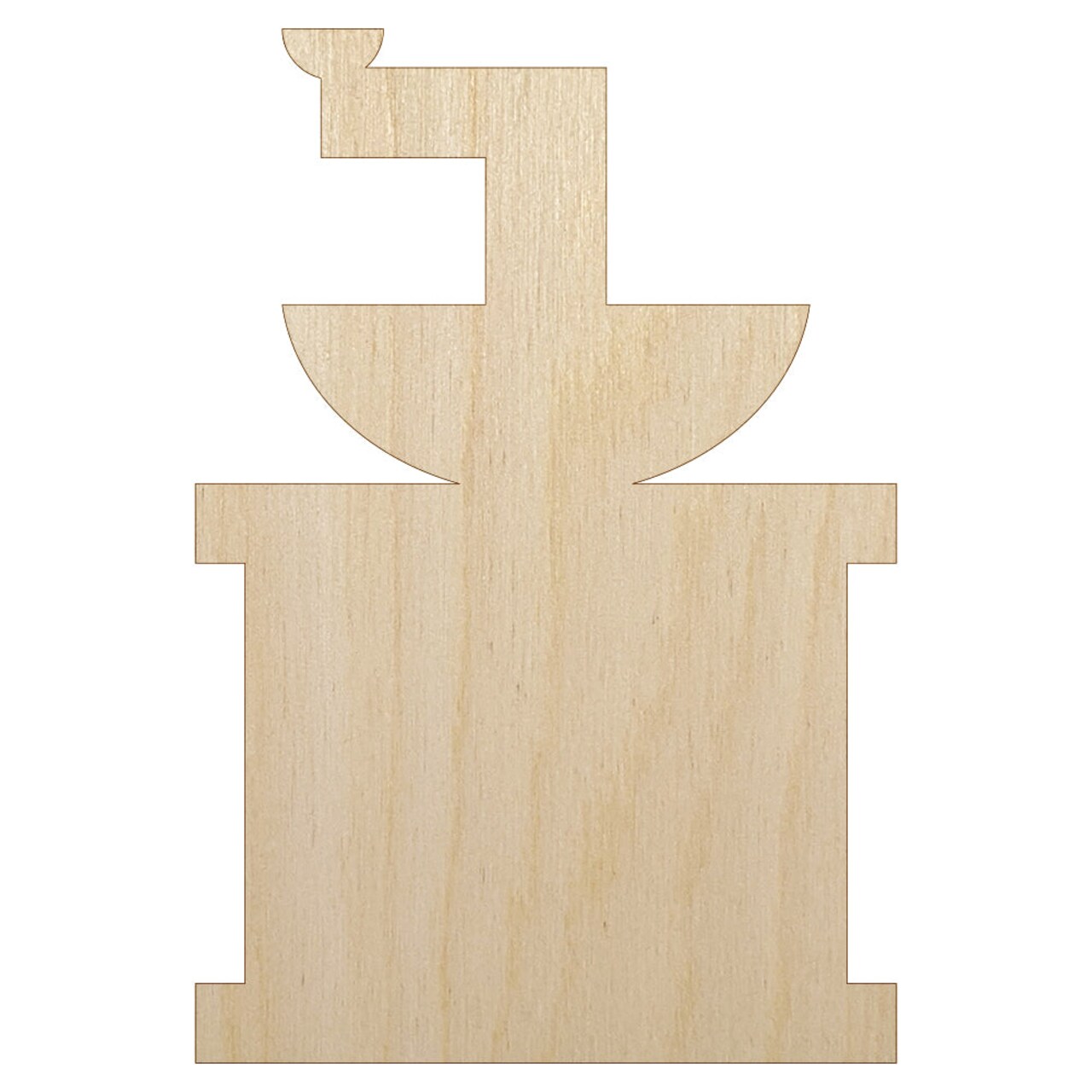 Coffee Grinder Solid Unfinished Wood Shape Piece Cutout for DIY Craft Projects